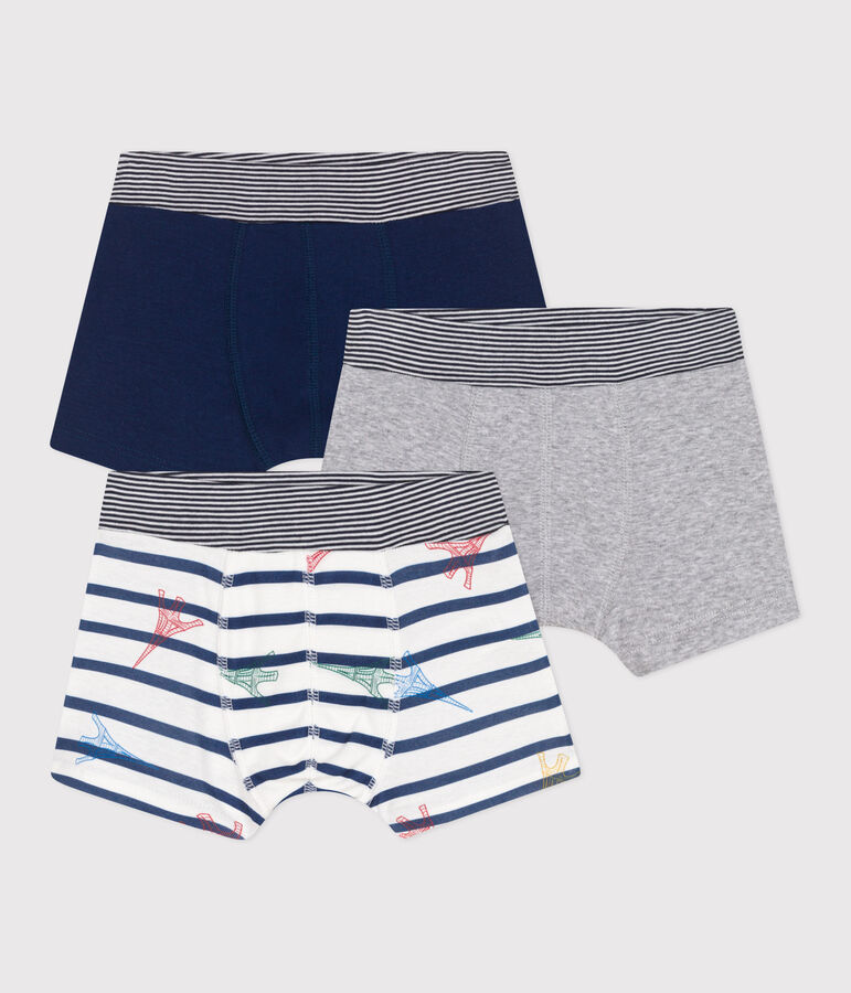 Setje met 3 katoenen boxershorts met omhulde tailleband met prints van Parijs multicouleur