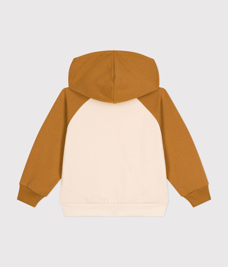 Sweatshirt &agrave; capuche en molleton enfant gar&ccedil;on beige AVALANCHE/ CUIVRE