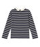 T-shirt fille manches longues rayé bleu SMOKING/beige COQUILLE