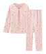 Roze meisjespyjama met pinguïn print van dubbelzijdig jersey