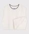 Pull b&eacute;b&eacute; en tricot laine et coton sans manches blanc