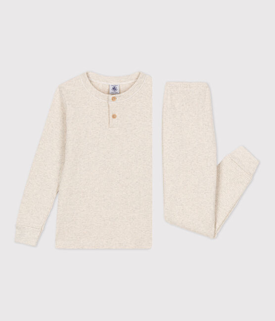 Katoenen pyjama voor kleine meisjes en jongens beige MONTELIMAR CHINE