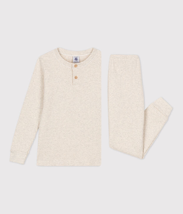 Pyjama en coton enfant beige chin&eacute;