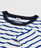 T-shirt col rond iconique en coton Femme blanc MARSHMALLOW/bleu SURF