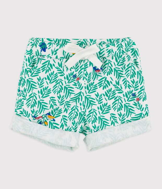 Katoenen short voor baby's. wit/multicouleur