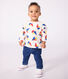 Katoenen T-shirt met lange mouwen en bootjesprint voor baby's
