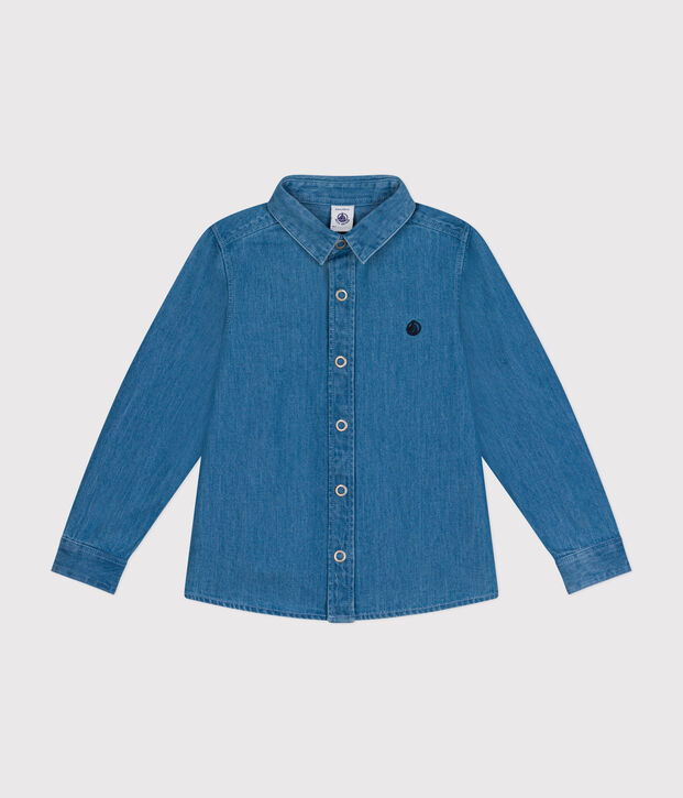 Jongenshemd van licht denim blauw