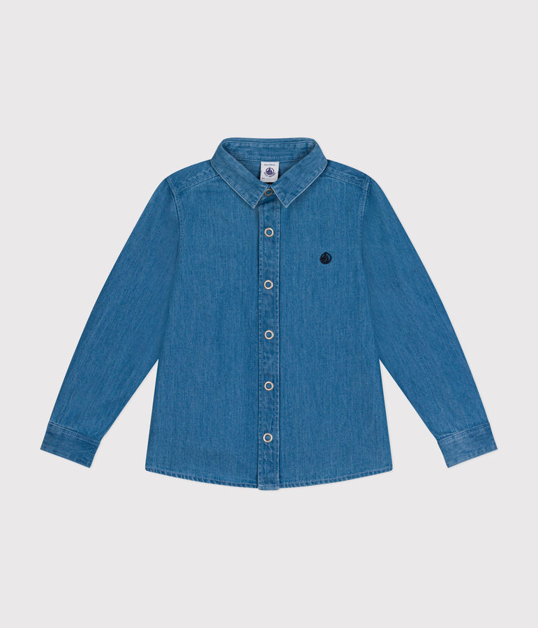 Jongenshemd van licht denim blauw