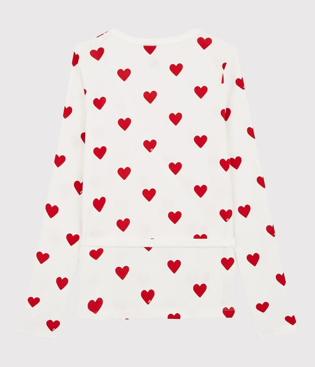 Katoenen wikkelvest voor Dames wit/rood