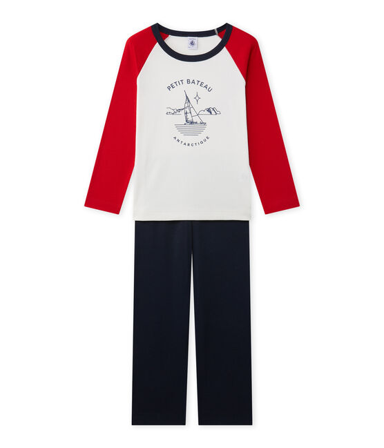 Pyjama garçon sérigraphié bleu SMOKING/blanc LAIT/ FROUFROU