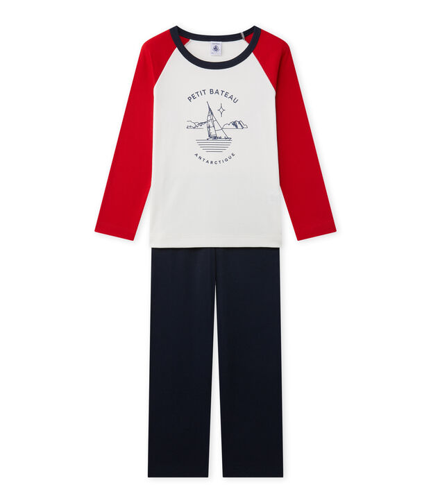 Pyjama gar&ccedil;on s&eacute;rigraphi&eacute; bleu/blanc/rouge