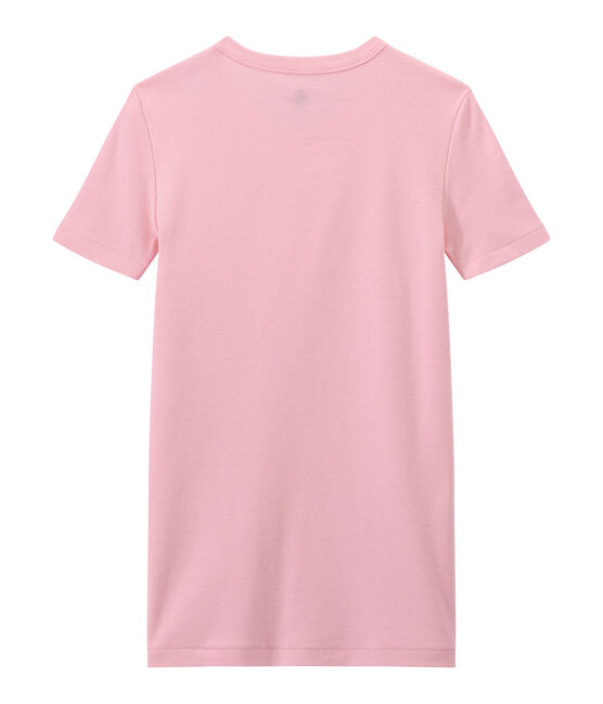 T-shirt femme en côte originale rose BABYLONE