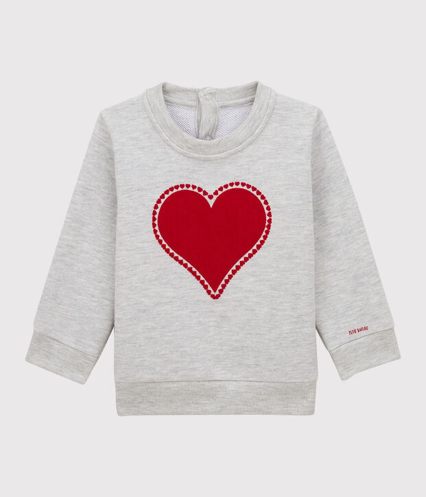 Sweater van molton baby grijs