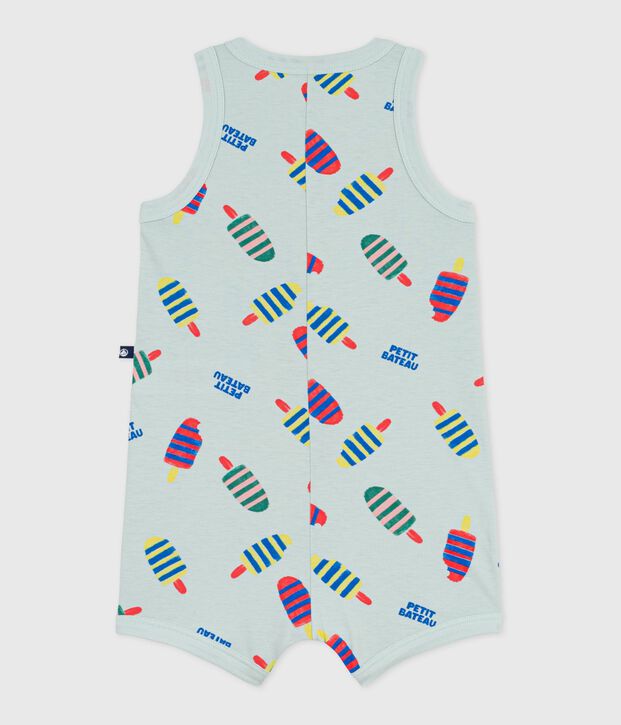 Kort babypakje van katoen met ijsjesprint blauw/multicouleur