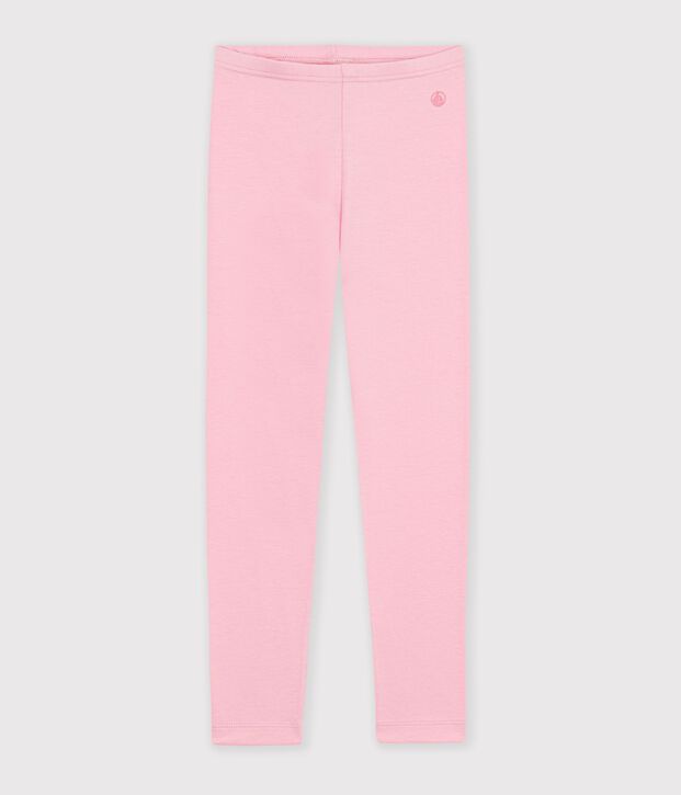 Legging enfant en coton uni rose clair