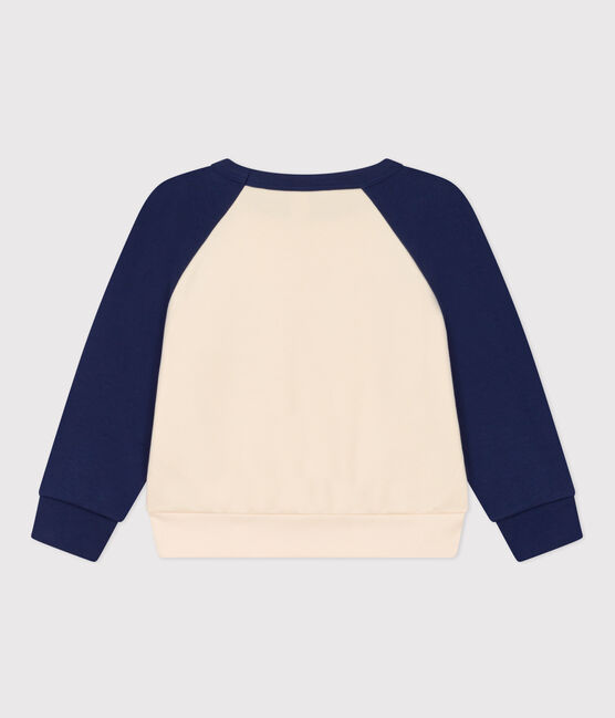 Sweater in molton voor meisjes/jongens blauw CHALOUPE/wit AVALANCHE