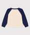 Sweater in molton voor meisjes/jongens blauw CHALOUPE/wit AVALANCHE
