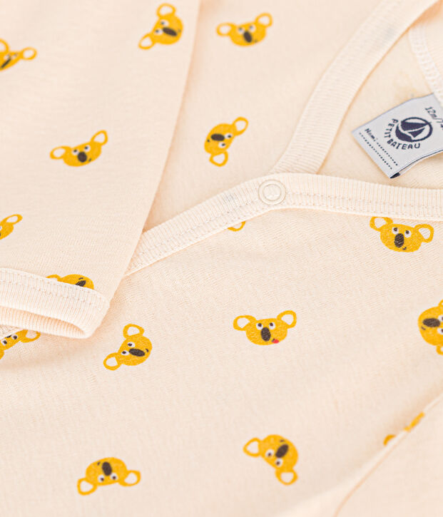 Katoenen koalapyjama voor baby's wit/multicouleur