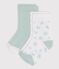 Set van 2 paar babysokken in katoen met bloemetjesprint variante 1