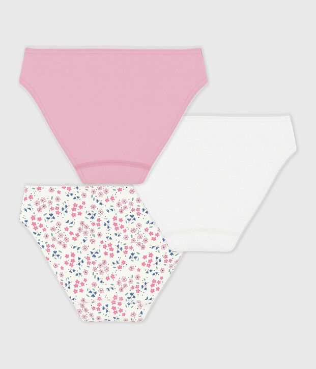 Lot de culottes enfant en coton imprim&eacute; fleuri multicouleur