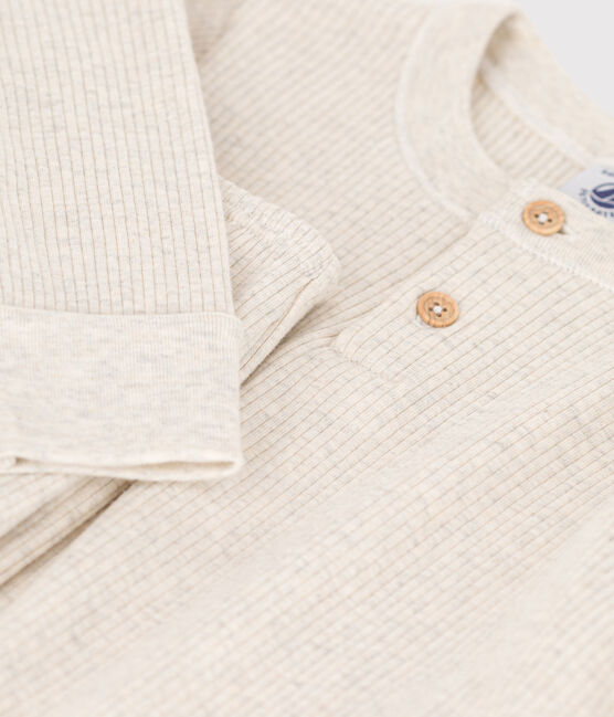 Katoenen pyjama voor kleine meisjes en jongens beige MONTELIMAR CHINE