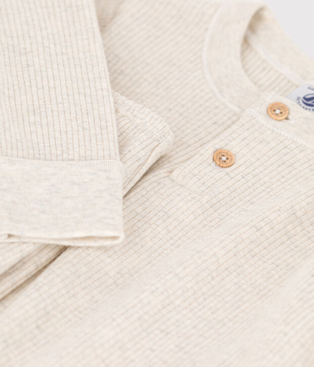 Pyjama en coton enfant beige chin&eacute;