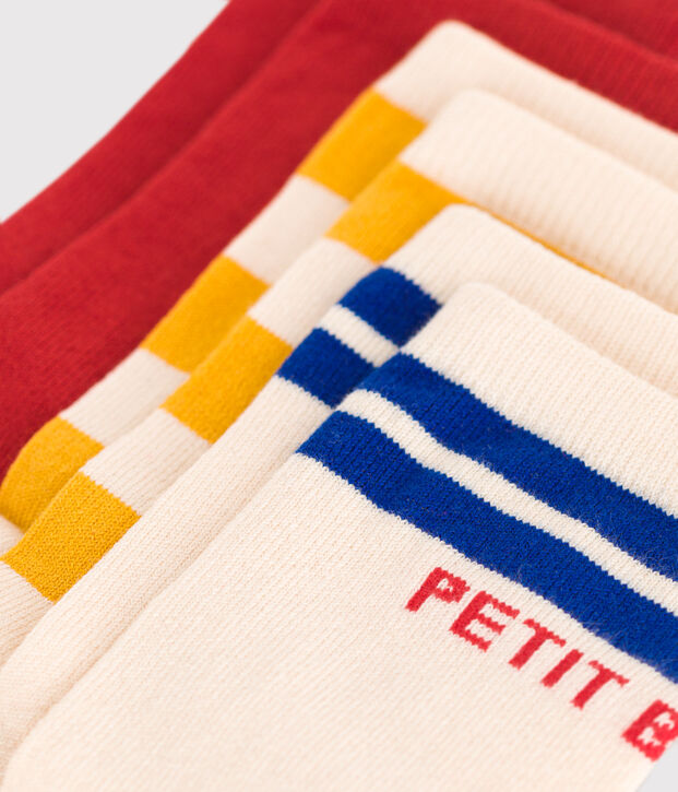 Set van 3 paar katoenen kindersokken met strepen multicouleur