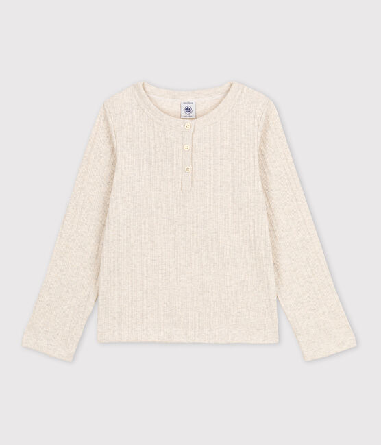 Tee-shirt en coton enfant fille beige MONTELIMAR CHINE