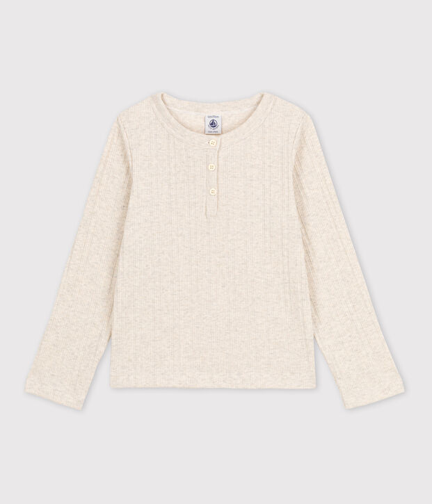 Tee-shirt en coton enfant fille beige