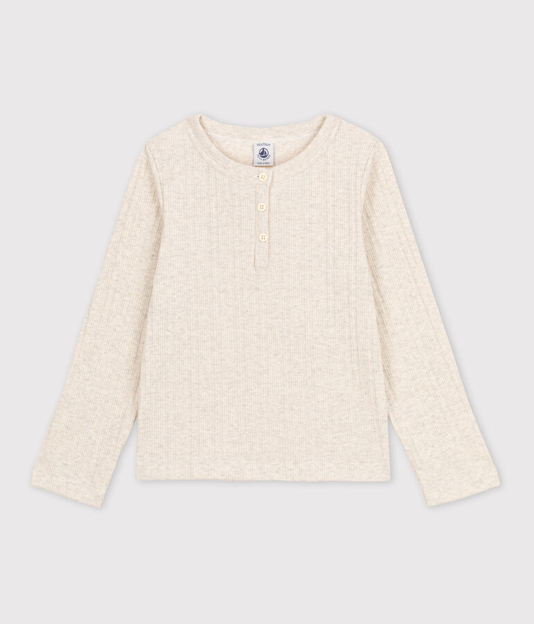 Tee-shirt en coton enfant fille beige