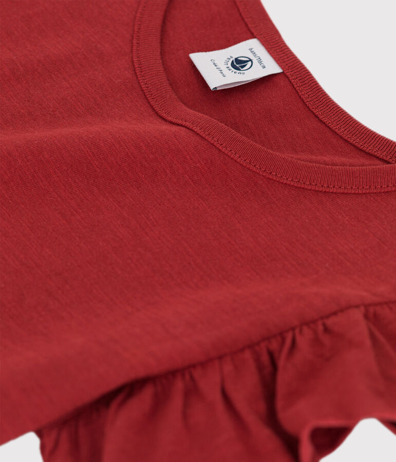 T-shirt manches courtes en coton enfant fille marron