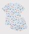 Pyjama short enfant en coton imprim&eacute; phosphorescent bleu/multicouleur