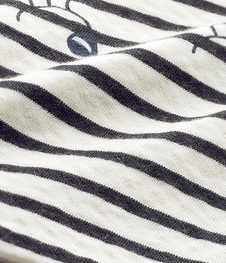 Lot masque + pochon en tubique bleu/blanc