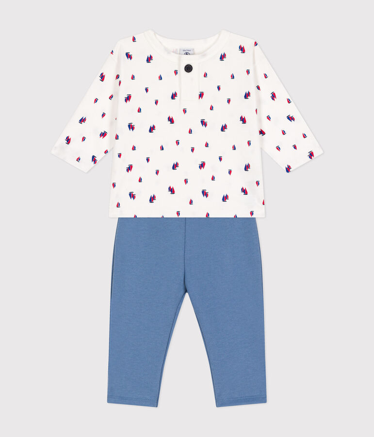 Coffret ensemble pantalon en molleton et tee-shirt en coton b&eacute;b&eacute; multicouleur