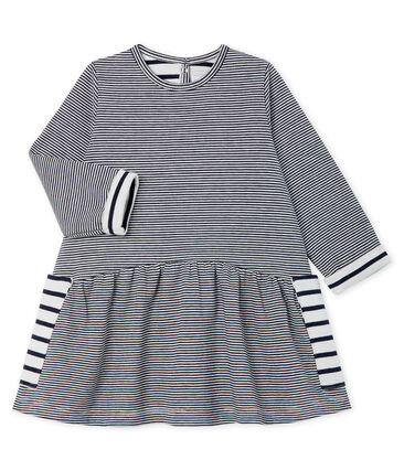 Gestreepte Jurk Met Lange Mouwen Babymeisje Petit Bateau