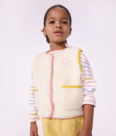 Effen mouwloos kindervestje van sherpa