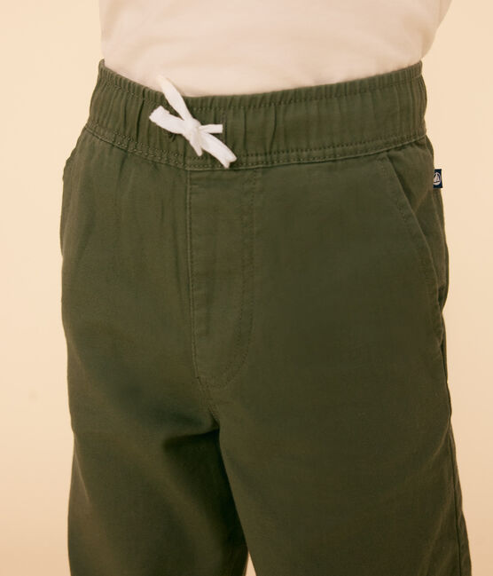 Broek van katoenen stof voor jongens groen CROCO