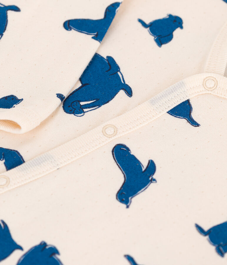 Babypyjama van tubic met walrusprint wit AVALANCHE/ MULTICO