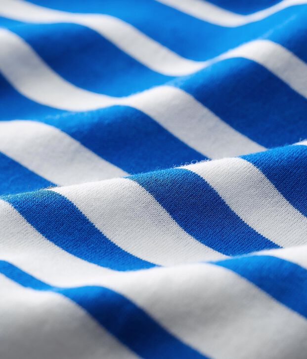 Robe manches courtes ray&eacute;e b&eacute;b&eacute; fille bleu/blanc