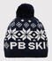 Bonnet de ski enfant fille/garçon bleu SMOKING/blanc MARSHMALLOW