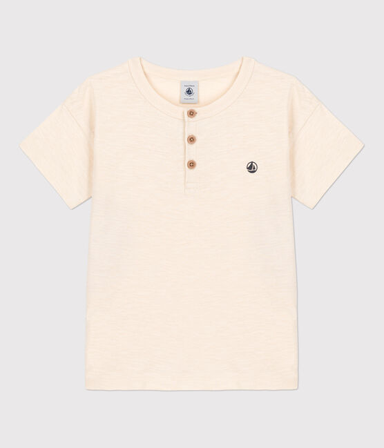 Katoenen T-shirt met korte mouwen voor jongens ecru AVALANCHE