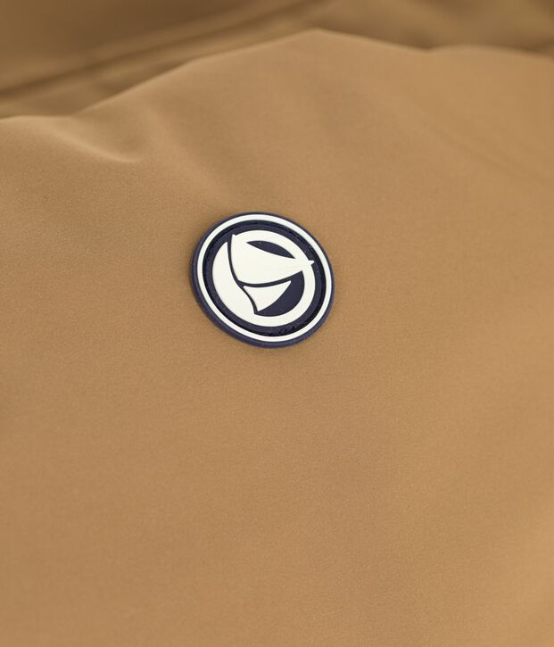 Halflange effen parka voor kinderen bruin