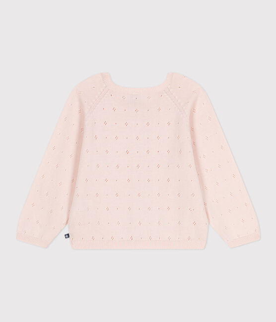 Cardigan enfant coton point fantaisie rose FLEUR