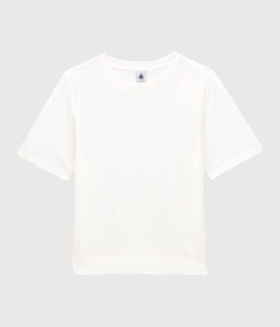 T-shirt DE BOXY IN TUBIC voor dames in katoen wit MARSHMALLOW