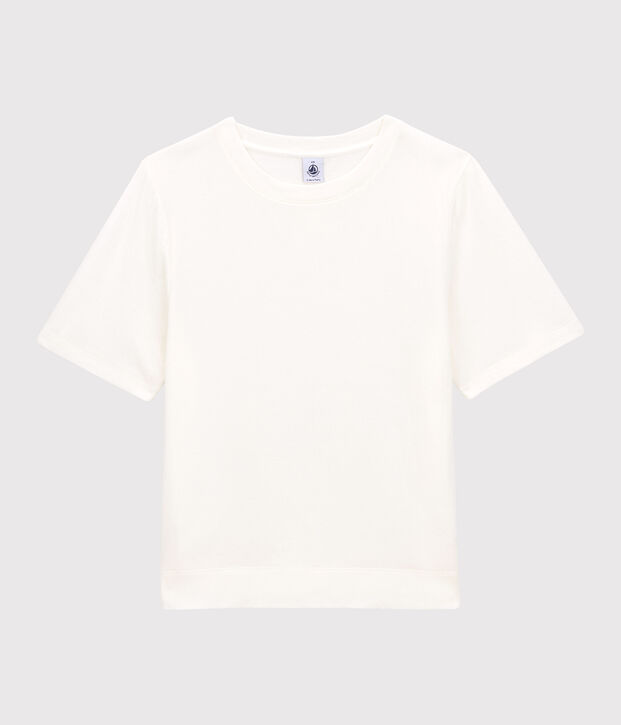 T-shirt DE BOXY IN TUBIC voor dames in katoen wit