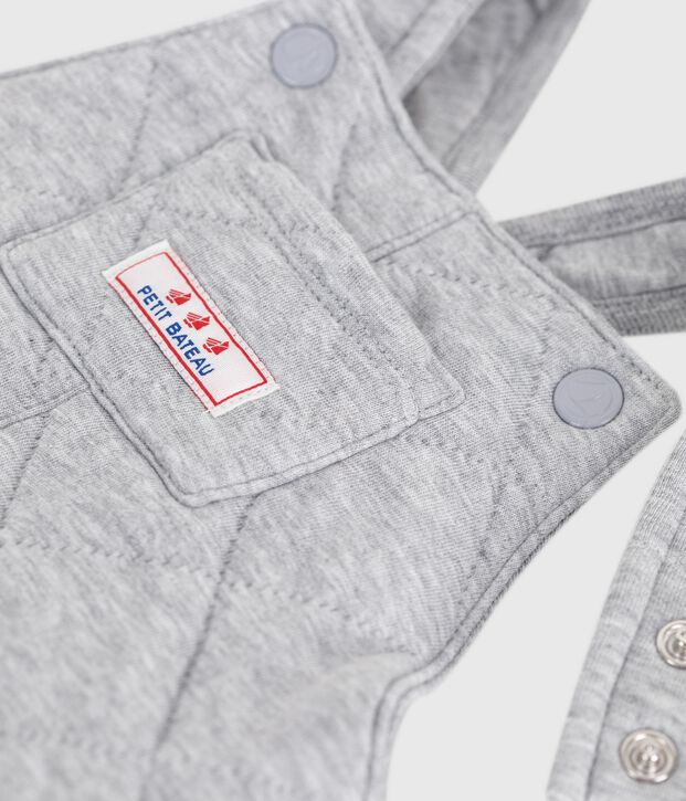 Effen salopette met lange pijpen van dik katoen voor baby's FUMEE CHINE