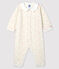 Dors-bien sans pieds à pois bébé fille en coton biologique blanc MARSHMALLOW/blanc MULTICO