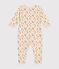 Babypyjama van geruwde fleece met bloemetjesprint wit AVALANCHE/ MULTICO