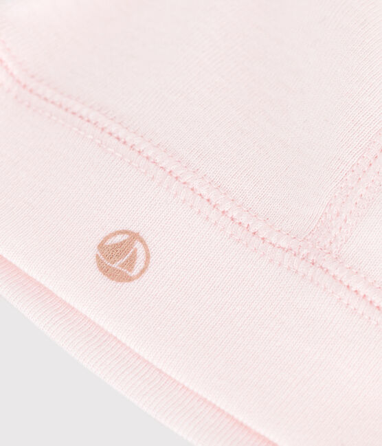 Bonnet bébé en coton uni rose FLEUR