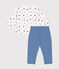 Setje met salopette van fleece en katoenen T-shirt voor baby's variante 1
